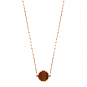 mini ever tiger eye disc necklace