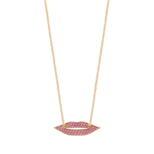 collier or rose 18 carats et saphir rose<br>by Ginette NY