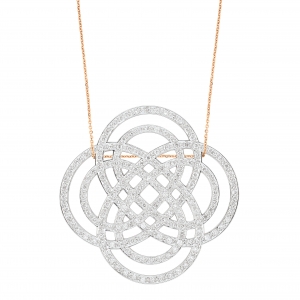 18 carat rose gold and diamonds necklace by Ginette NY