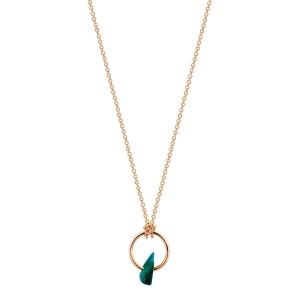 18 karat rose gold necklace and chrysocolle<br>by Ginette NY