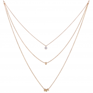collier or rose 18 carats et diamants<br>by Ginette NY