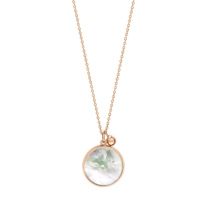 18 carat rose gold necklace and white MOP <br>by Ginette NY