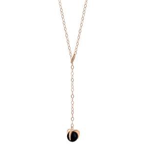18 carat rose gold necklace and black onyx <br>by Ginette NY