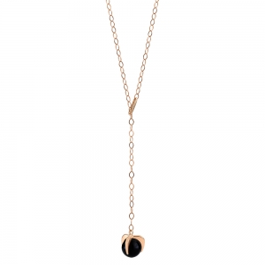 collier or rose 18 carats et onyx noir<br>by Ginette NY