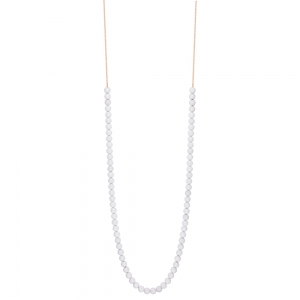collier or rose 18 carats et agate blanche<br>by Ginette NY
