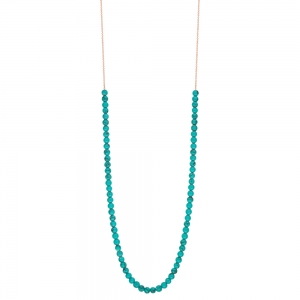 18 carat rose gold necklace and turquoise <br>by Ginette NY