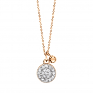 18 carat rose gold necklace with diamonds<br>by Ginette NY