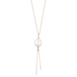 18 karat rose gold necklace and baroque pearl<br>by Ginette NY