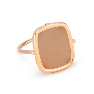 18 Karat rose gold ring and grey moonstone<br>by Ginette NY