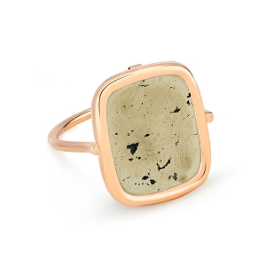 18 Karat rose gold ring and pyrite<br>by Ginette NY