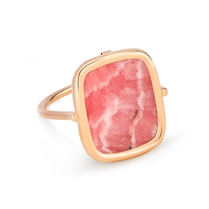 bague or rose 18 carats et rhodochrosite<br>by Ginette NY