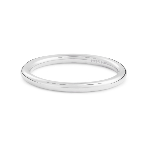 18 karat white gold wedding band<br>by Ginette NY