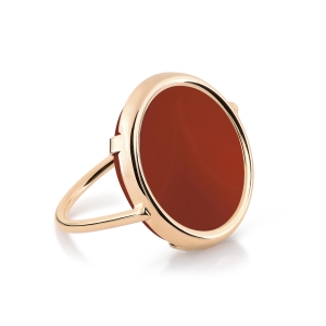18 carat rose gold and carnelian ring by Ginette NY