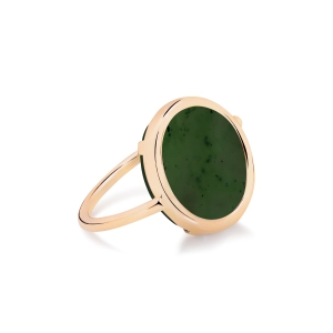 18 karat rose gold ring and jade<br>by Ginette NY