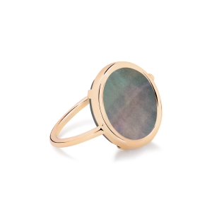 18 karat rose gold ring and black MOP<br>by Ginette NY