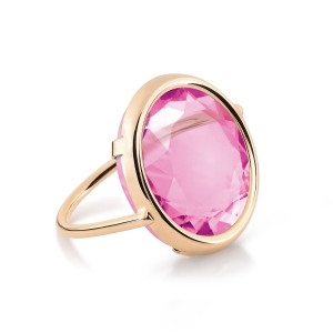 pink corundum disc ring