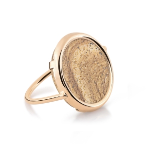 18 karat rose gold ring and picture jasper<br>by Ginette NY