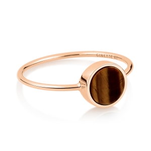 18 carat rose gold ring and tiger eye<br>by Ginette NY