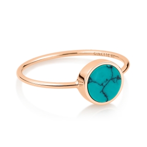 18 carat rose gold ring and turquoise<br>by Ginette NY