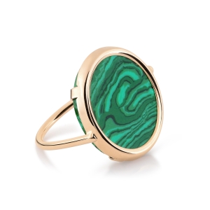 18 carat rose gold and malachite ring  by Ginette NY