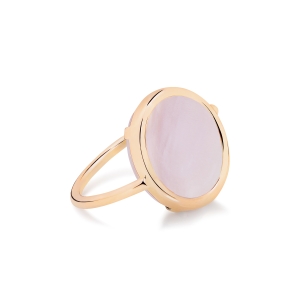 18 karat rose gold ring and pink MOP<br>by Ginette NY