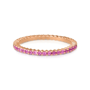 18 carat rose gold ring and pink sapphire<br>by Ginette NY