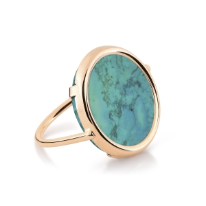 18 carat rose gold and turquoise ring  by Ginette NY
