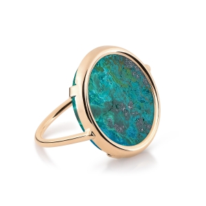 bague or rose 18 carats et chrysocolle<br>by Ginette NY