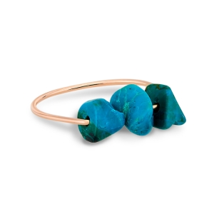 18 Karat rose gold ring and chrysocolle<br>by Ginette NY