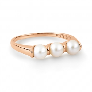 18 carat rose gold ring and pearls <br>by Ginette NY