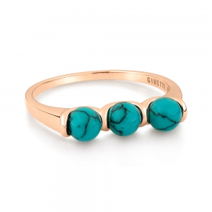 18 carat rose gold ring and turquoise <br>by Ginette NY