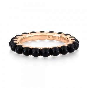 18 carat rose gold ring and black onyx <br>by Ginette NY