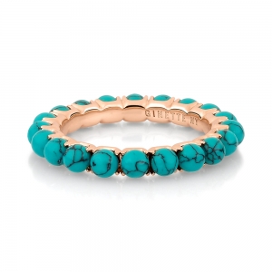 18 carat rose gold ring and turquoise <br>by Ginette NY