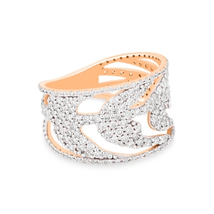 18 karat rose gold ring and diamonds<br>by Ginette NY