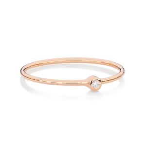 18 karat rose gold ring and diamond <br>by Ginette NY