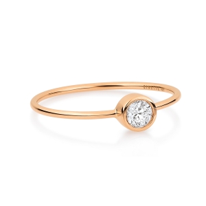 18 karat rose gold ring and diamond <br>by Ginette NY
