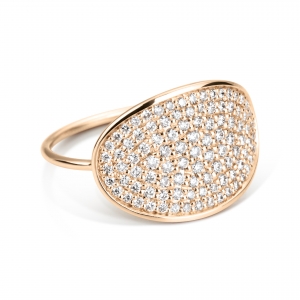 18 carat rose gold ring with diamonds<br>by Ginette NY