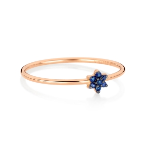 18 carat rose gold ring and sapphires<br>by Ginette NY