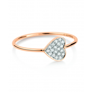 bague or rose 18 carats et diamants<br>by Ginette NY