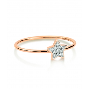bague or rose 18 carats et diamants<br>by Ginette NY