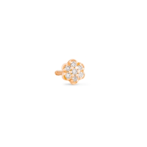 boucle d'oreille solo or rose 18 carats et diamants<br>by Ginette NY