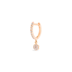 18 karat rose gold solo hoop and diamonds<br>by Ginette NY