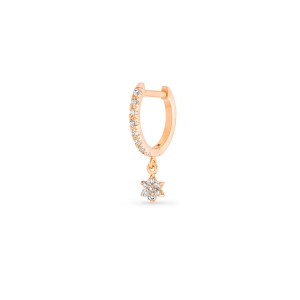 boucle d'oreille solo or rose 18 carats et diamants<br>by Ginette NY