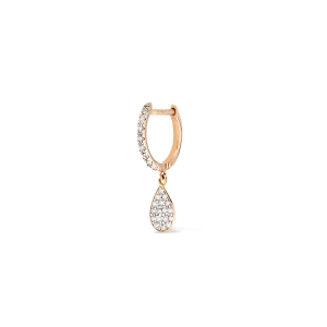 boucle d'oreille solo or rose 18 carats et diamants<br>by Ginette NY