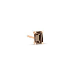 18 karat rose gold solo stud and smoky quartz<br>by Ginette NY