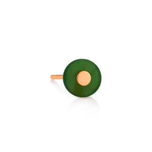 boucle d'oreille solo or rose 18 carats et jade<br>by Ginette NY