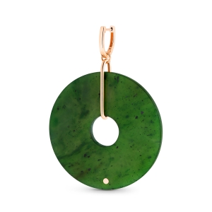 boucle d'oreille solo or rose 18 carats et jade<br>by Ginette NY