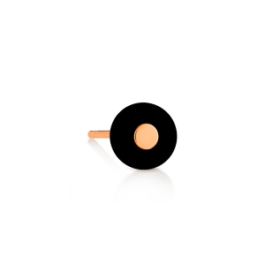 boucle d'oreille solo or rose 18 carats et onyx<br>by Ginette NY