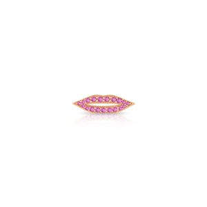 solo pink sapphire french kiss stud