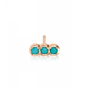 18 carat rose gold solo stud with turquoise<br>by Ginette NY